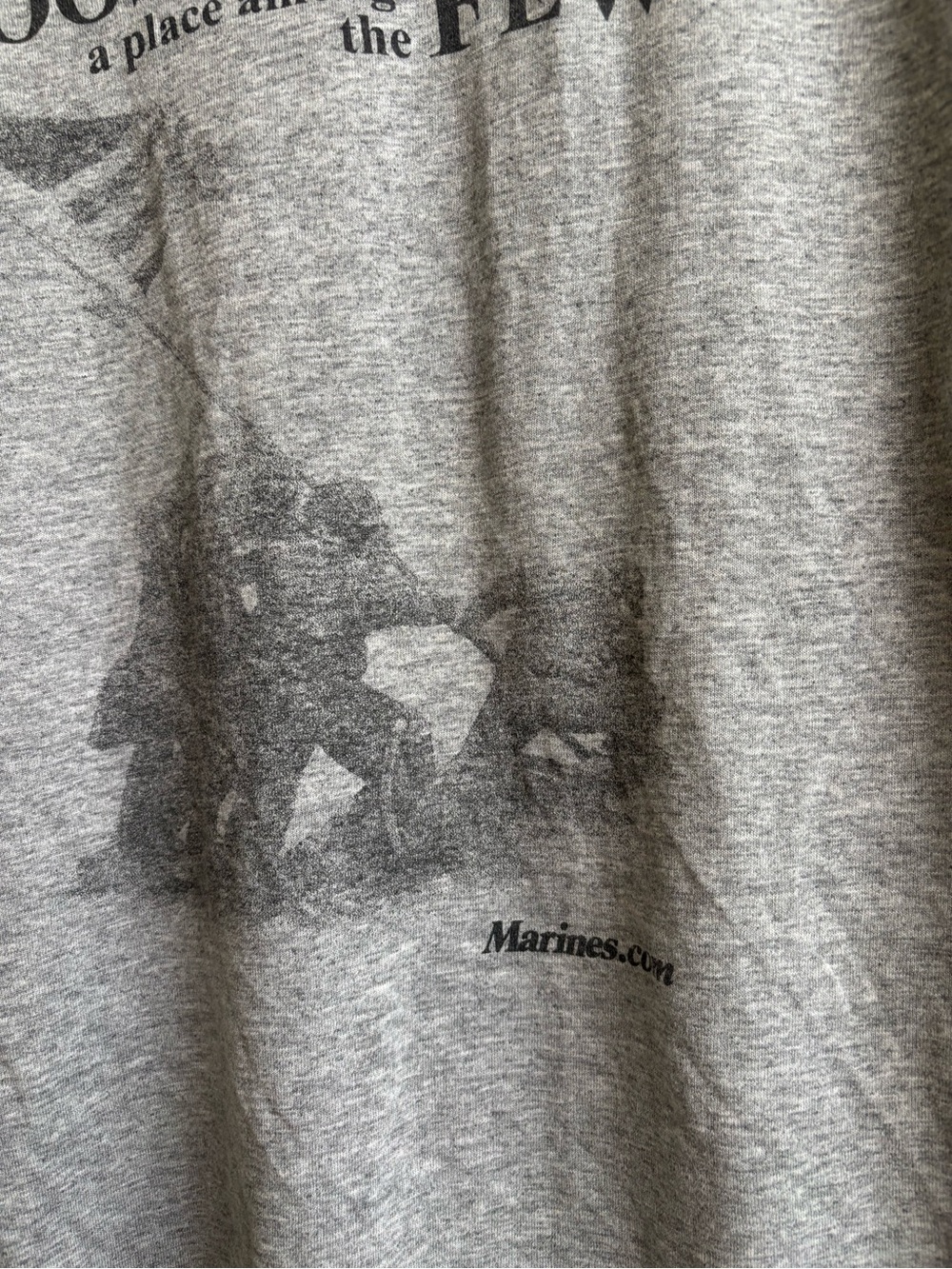 Vintage MARINES Fruit of the Loom T-Shirt Gray “Choose A Place Among The Few” - Picture 6 of 10